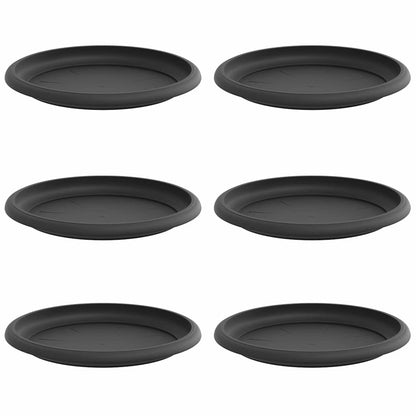 Bandeja Redonda Para Flores 6 Pcs Negro Ø 19 X 2 Cm Plástico_0