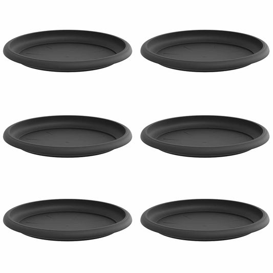 Bandeja Redonda Para Flores 6 Uds. Negro Ø 19 X 2 Cm Plástico_0