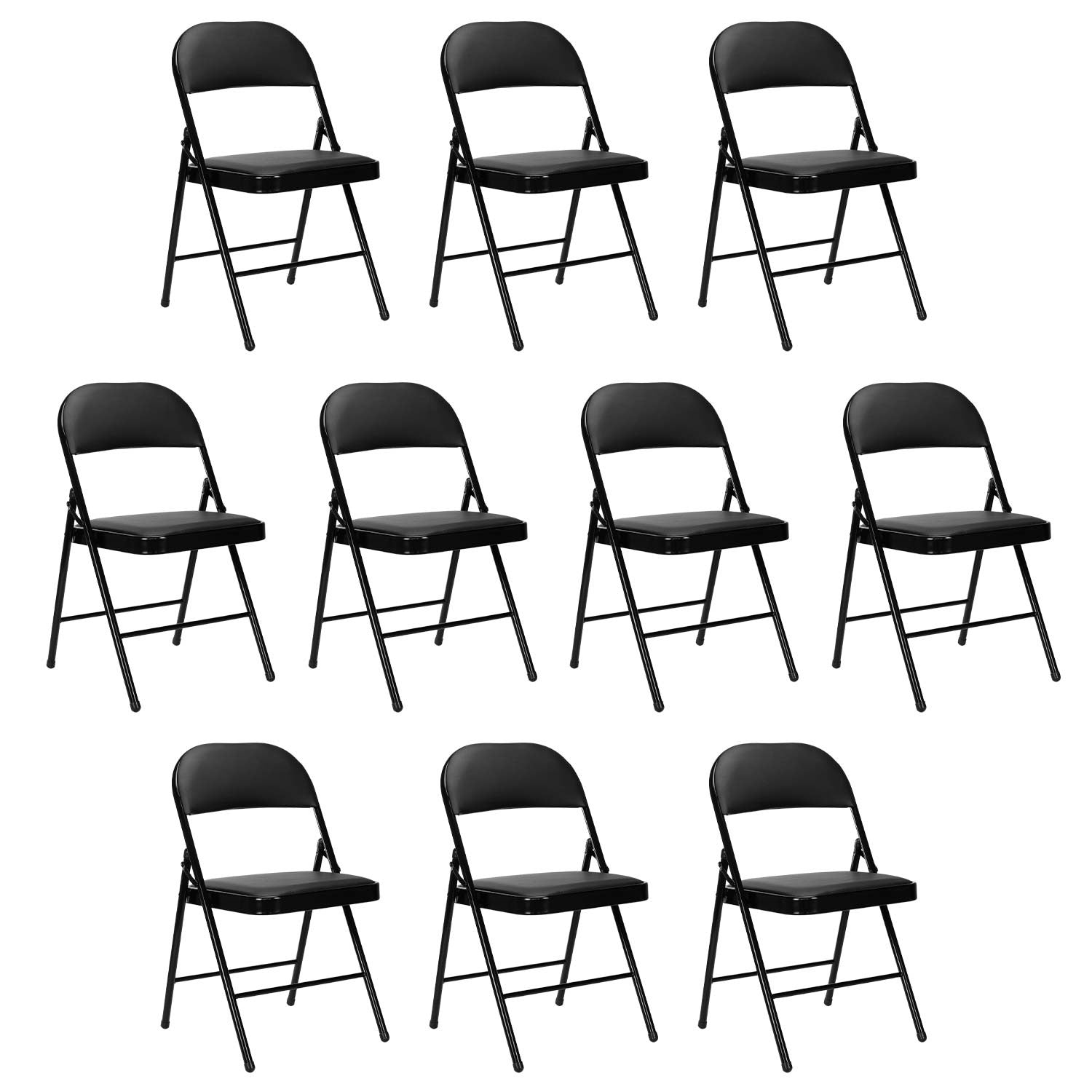 Pack 10 Sillas Plegables Acolchadas Negras 7house_0