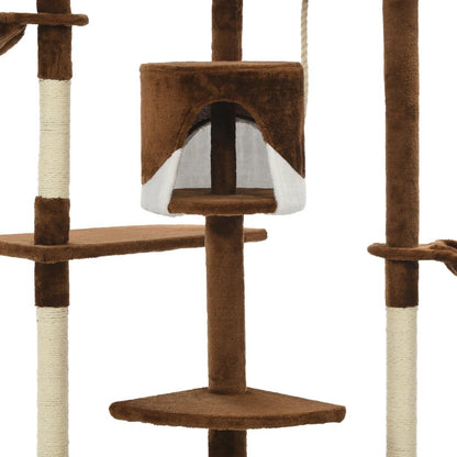 Vidaxl Rascador Para Gatos Con Poste De Sisal Marrón Y Blanco 203 Cm_4