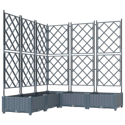 Macetero De Jardín 5 Uds. Gris Claro 120 X 120 X 125,5 Cm Pp_0