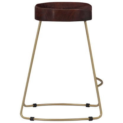 Taburetes De Cocina Gavin 2 Unidades Madera Maciza De Mango_3