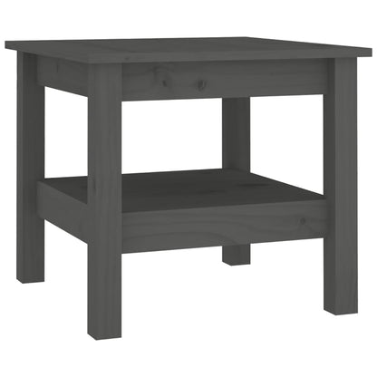 Mesa De Centro De Madera Maciza De Pino Gris 45x45x40 Cm_0