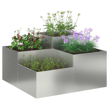 Maceta Para Jardín Plateado 80 X 80 X 48 Cm Acero Galvanizado_2