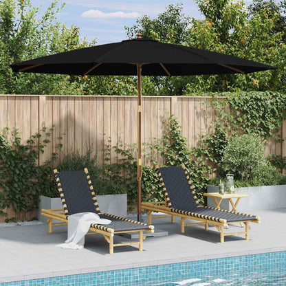 Vidaxl Sombrilla De Jardín Con Palo De Madera Negro 350 Cm_1