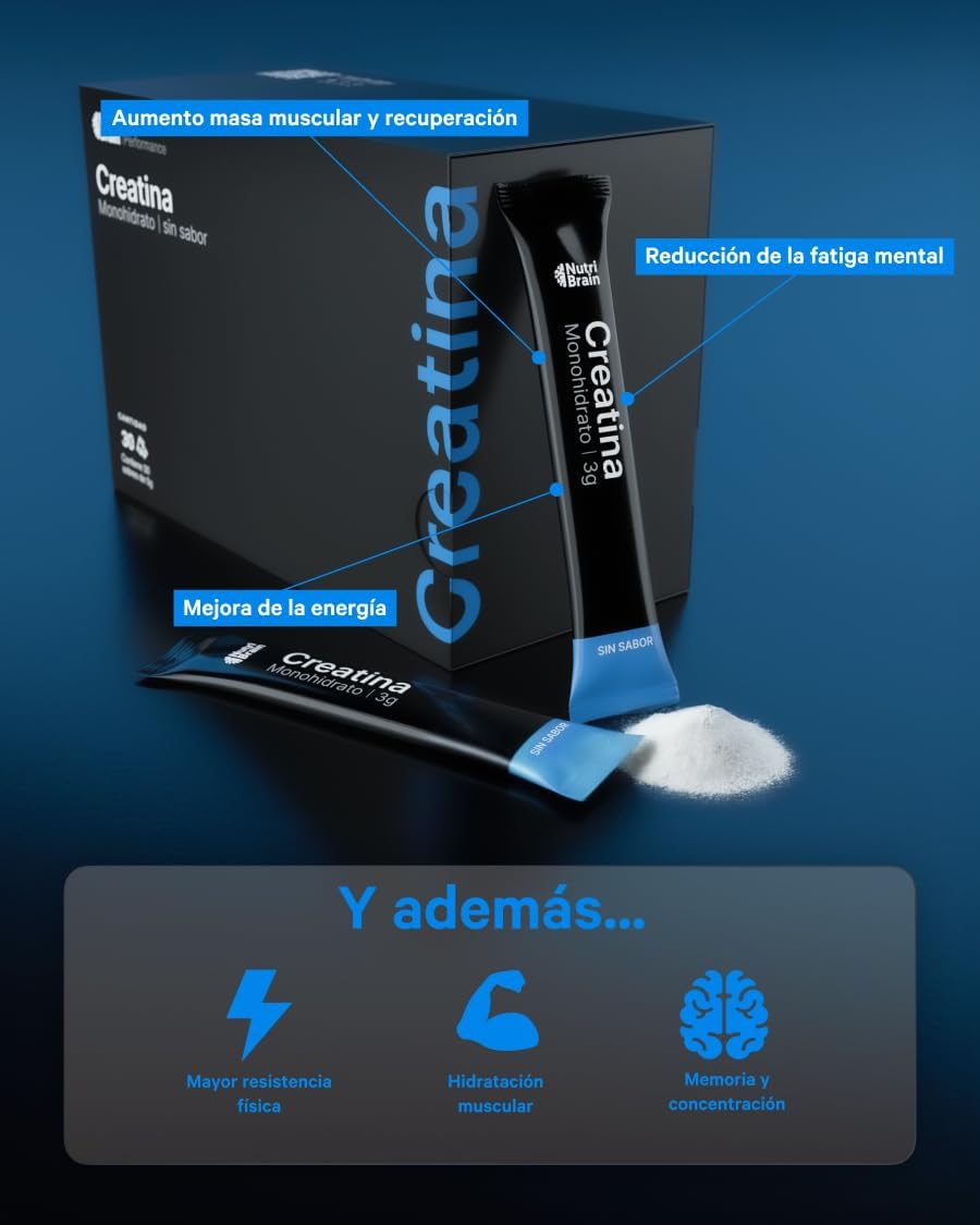 Creatina Monohidratada 3000mg Formato Sticks Nutribrain 30 Sticks_3
