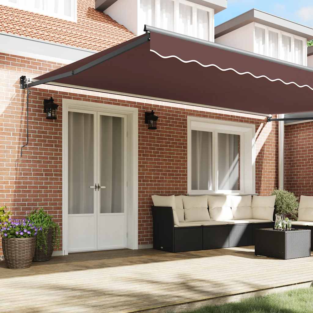 Toldo Retráctil Automático Marrón 500x300 Cm_2