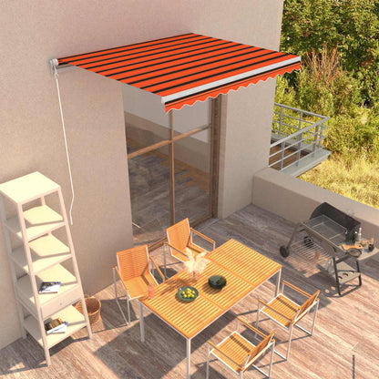 Toldo Manual Retráctil Naranja Y Marrón 300x250 Cm_1