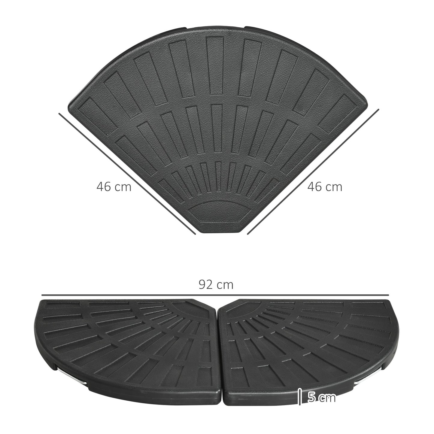 Outsunny Peso Para Base De Sombrilla En Voladizo De 2 Piezas 28 Kg 92x92x5 Cm_2