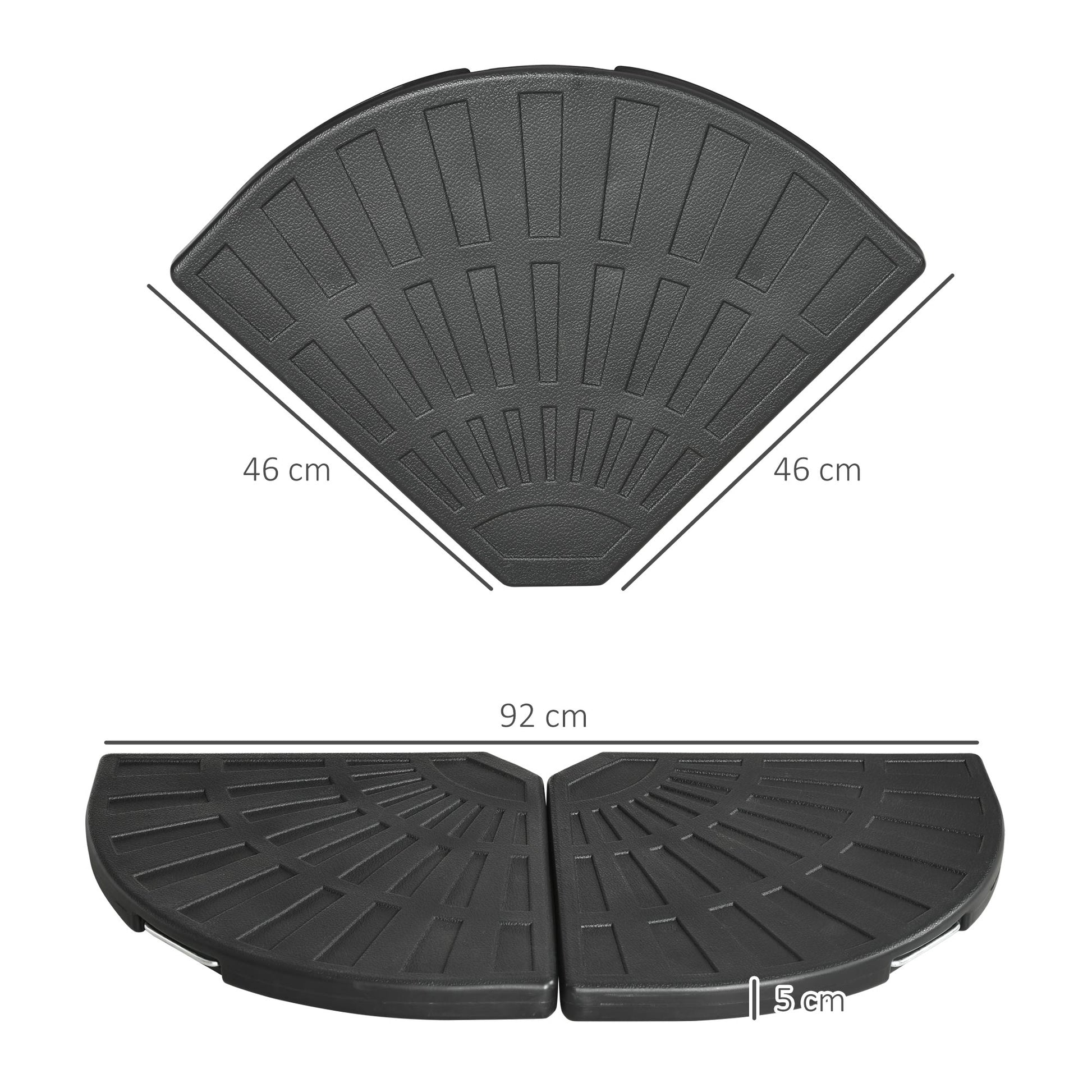 Outsunny Peso Para Base De Sombrilla En Voladizo De 2 Piezas 28 Kg 92x92x5 Cm_2