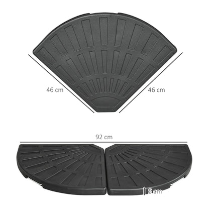 Outsunny Peso Para Base De Sombrilla En Voladizo De 2 Piezas 28 Kg 92x92x5 Cm_2