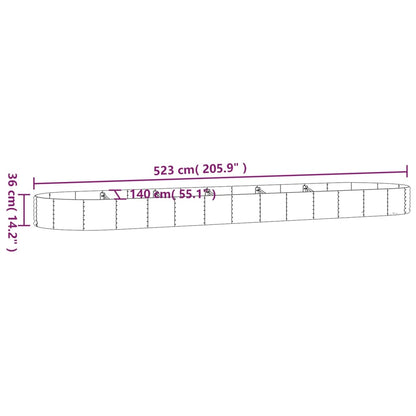 Jardinera Arriate Acero Galvanizado Plata 523x140x36 Cm_5