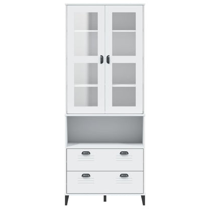 Aparador Alto Viken Madera Maciza De Pino Blanco 80x40x200 Cm / Vetonek_0