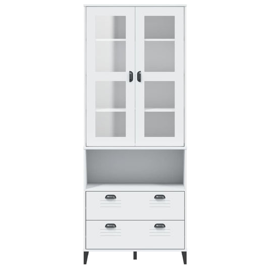 Aparador Alto Viken Madera Maciza De Pino Blanco 80x40x200 Cm / Vetonek_0