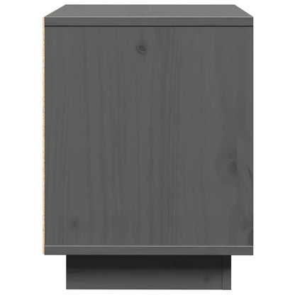 Mesitas De Noche 2 Uds Madera Maciza De Pino Gris 40x30x40 Cm_3