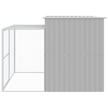 Caseta Para Perros Con Corredor Gris Claro 214x253x181 Cm Acero Galvanizado_4