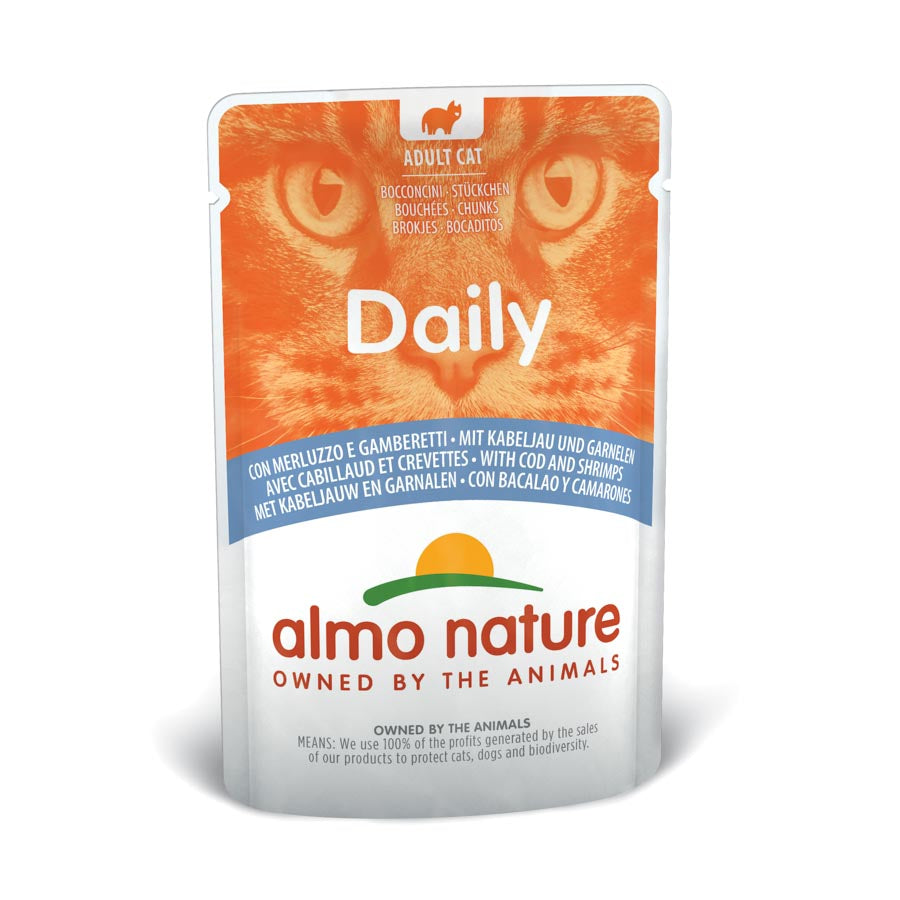 30ux70gr Sobres De Comida Almo Daily Para Gato De Bacalao Y Camarón_0