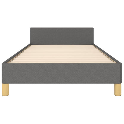 Estructura De Cama Con Cabecero De Tela Gris Oscuro 90x200 Cm / Vetonek_0