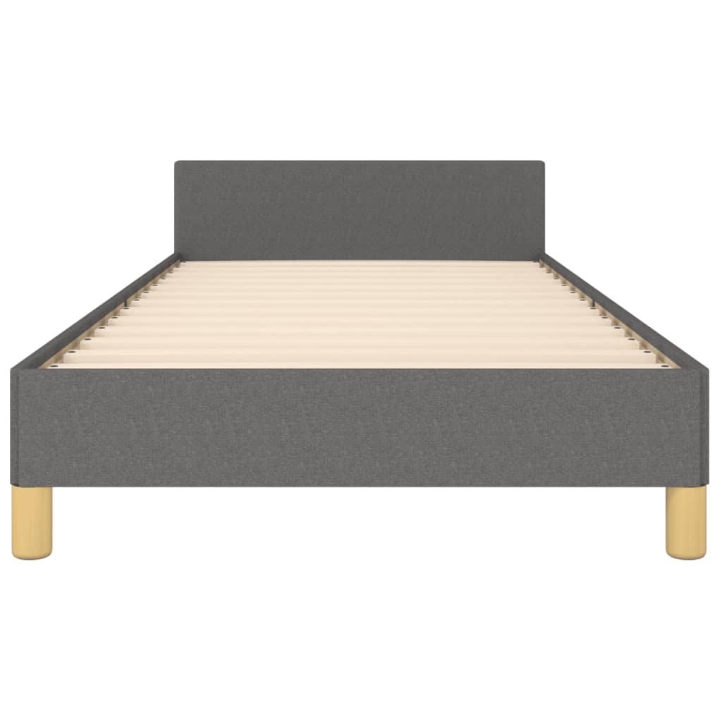 Estructura De Cama Con Cabecero De Tela Gris Oscuro 90x190 Cm / Vetonek_0