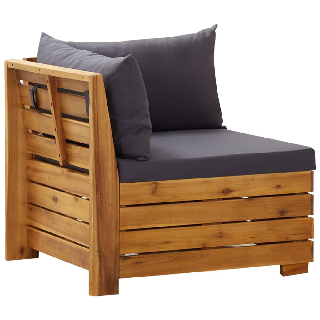 Vidaxl Muebles De Jardín 5 Pzas Y Cojines Madera De Acacia Gris Oscuro_3