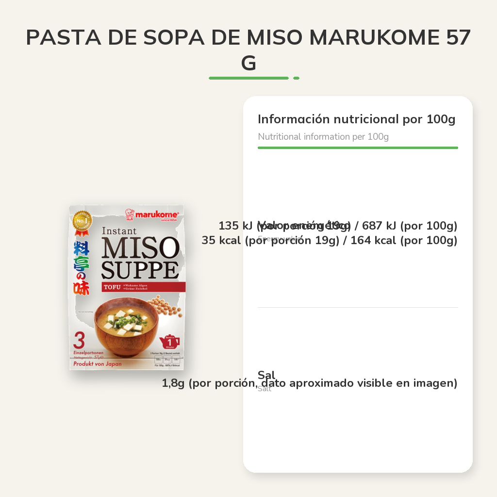 Información nutricional