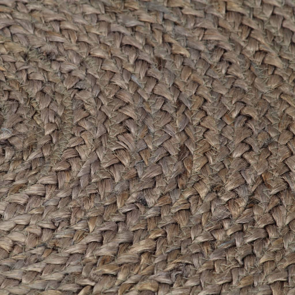 Vidaxl Alfombra De Yute Tejida A Mano Redonda Gris 120 Cm / Vetonek_4