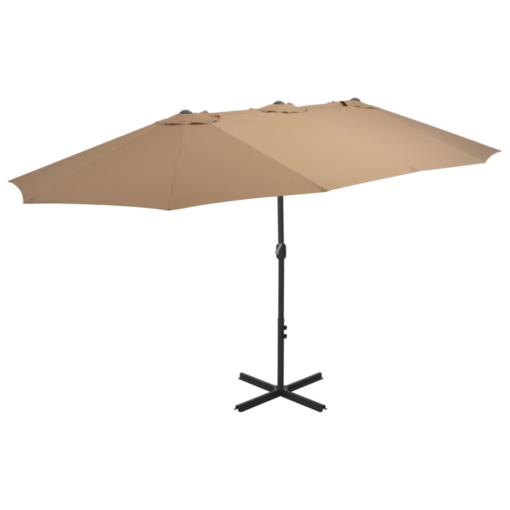 Vidaxl Sombrilla De Jardín Con Palo De Aluminio Taupe 460x270 Cm_0