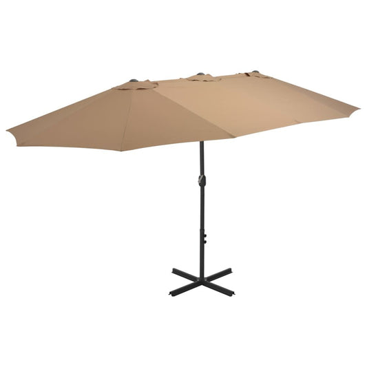 Vidaxl Sombrilla De Jardín Con Palo De Aluminio Taupe 460x270 Cm_0