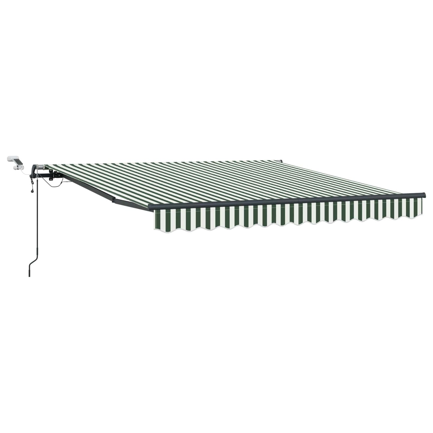 Toldo Retráctil Verde Y Blanco 300 X 250 Cm Poliéster_0