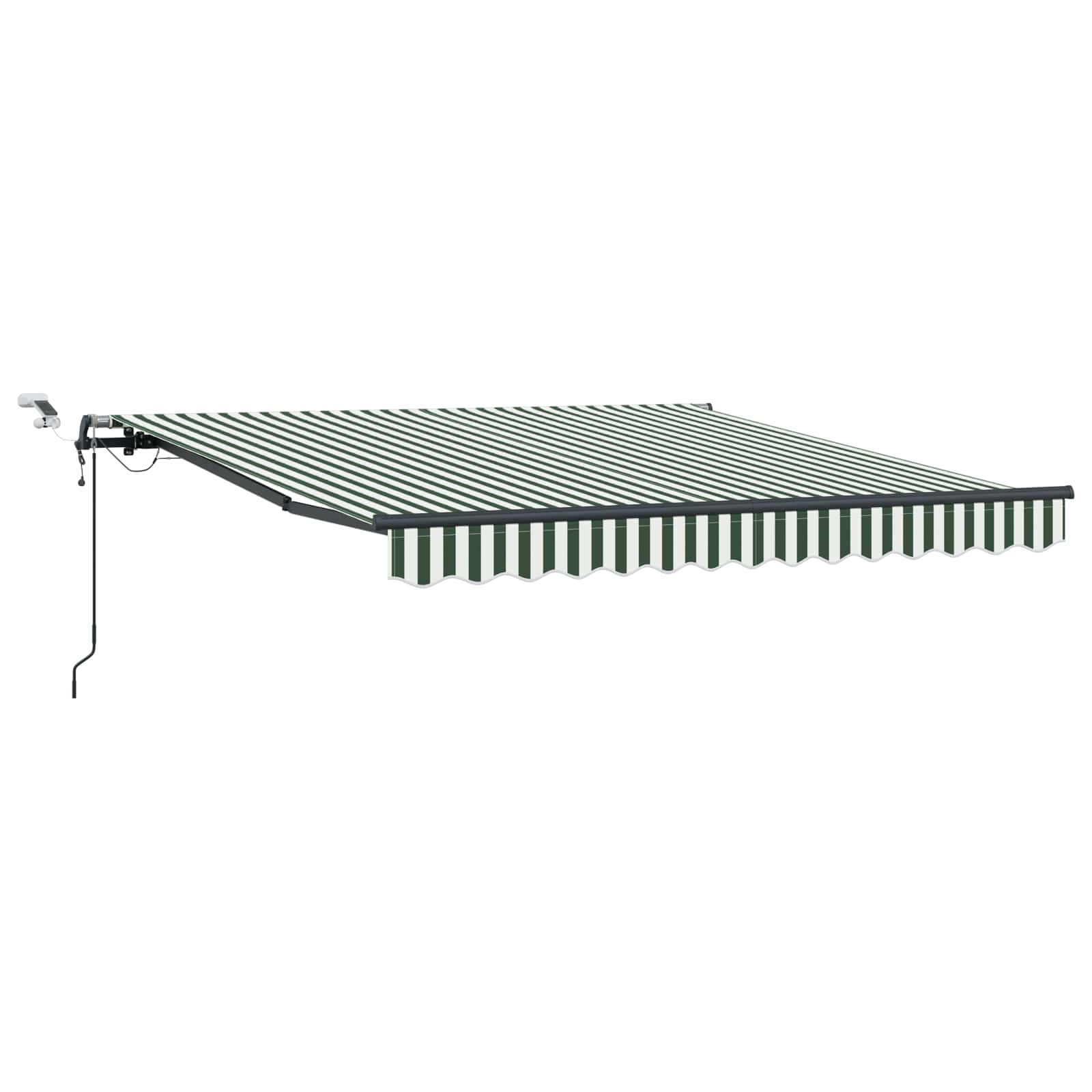 Toldo Retráctil Verde Y Blanco 300 X 250 Cm Poliéster_0