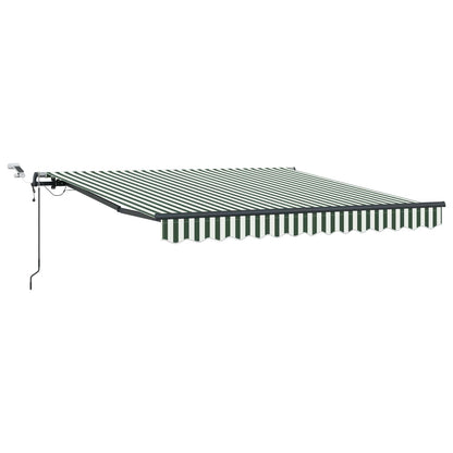 Toldo Retráctil Verde Y Blanco 300 X 250 Cm Poliéster_0