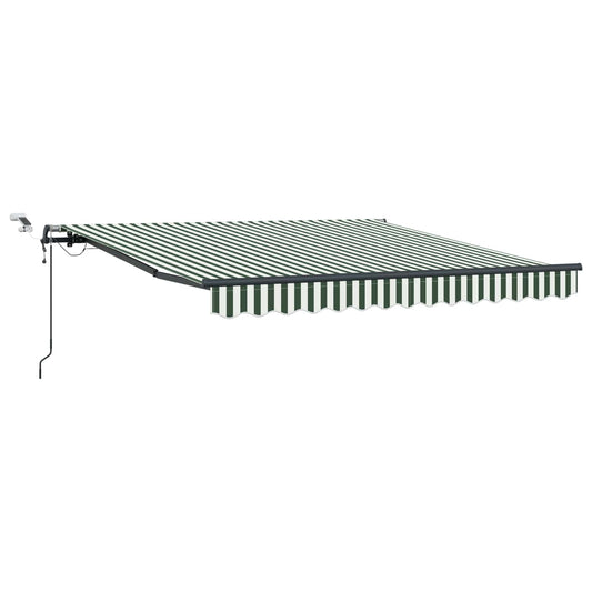 Toldo Retráctil Verde Y Blanco 300 X 250 Cm Poliéster_0