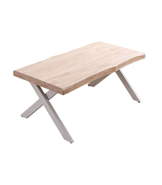 Mesa Centro Elevable Xena Tapa Con Forma Acabado Roble Nordish/blanco, 47cm(alto) 120 Cm(l_0