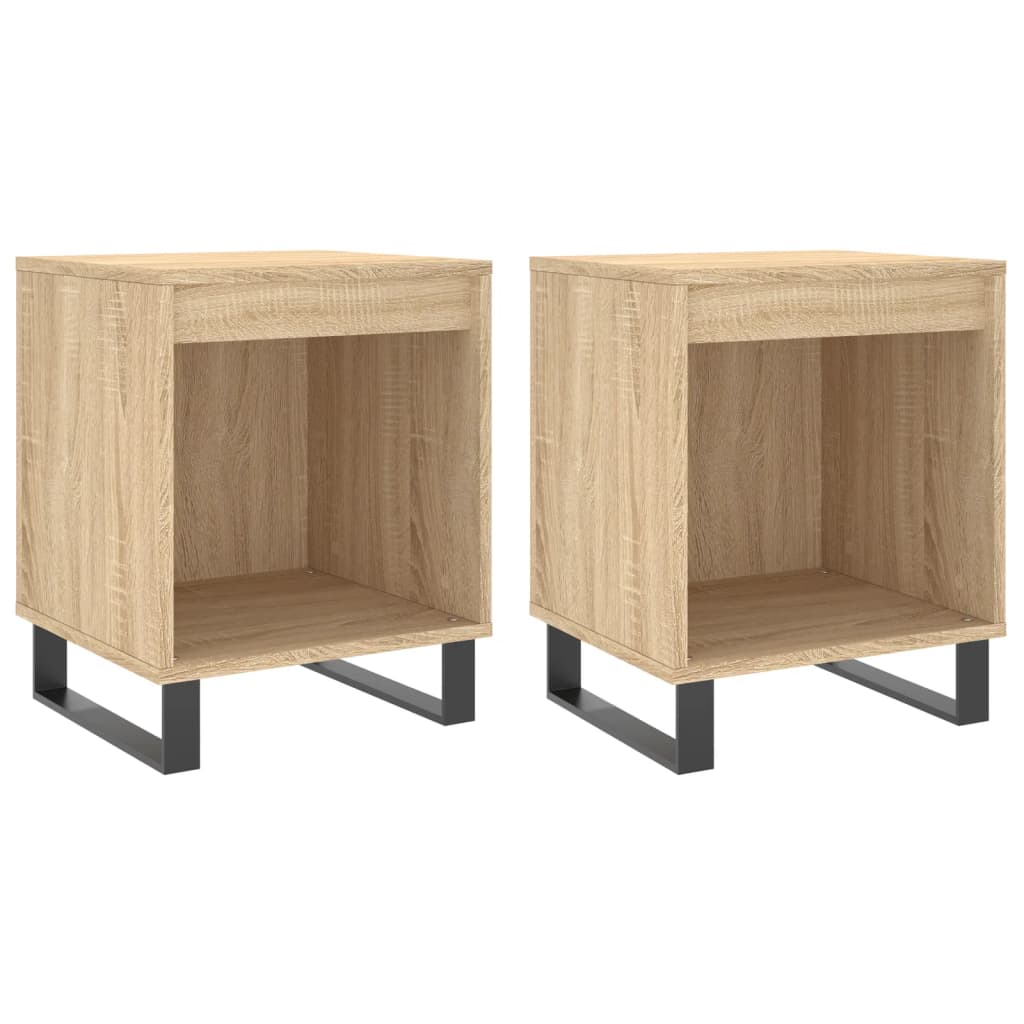 Mesitas Noche 2 Uds Madera Ingeniería Roble Sonoma 40x35x50 Cm_0
