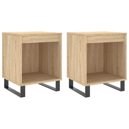 Mesitas Noche 2 Uds Madera Ingeniería Roble Sonoma 40x35x50 Cm_0