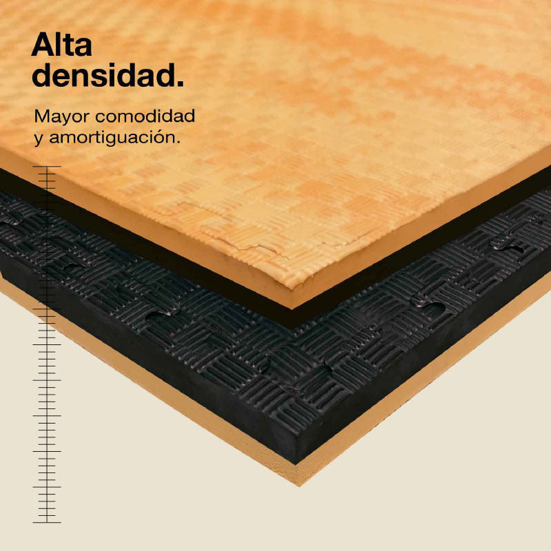 Tatami Puzzle 2cm 100x100cm – Superficie 5 Líneas Madera Jowy_1