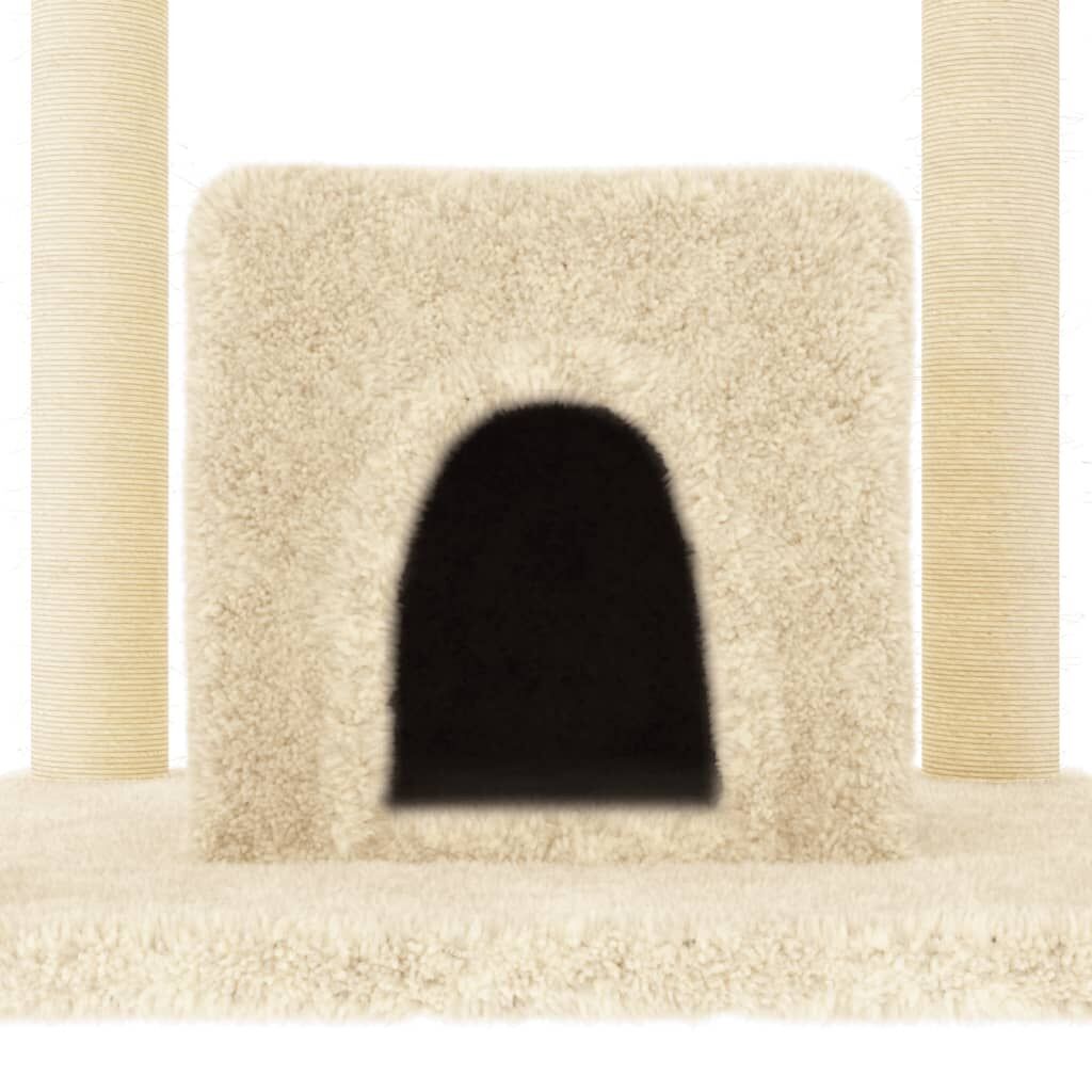 Vidaxl Rascador Para Gatos Con Postes De Sisal Crema 154 Cm_4