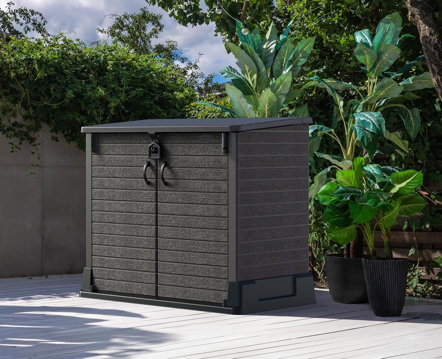 Duramax - Arcón Cubre Cubos Exterior - 850 L - Pvc - Color Marrón -  -_3