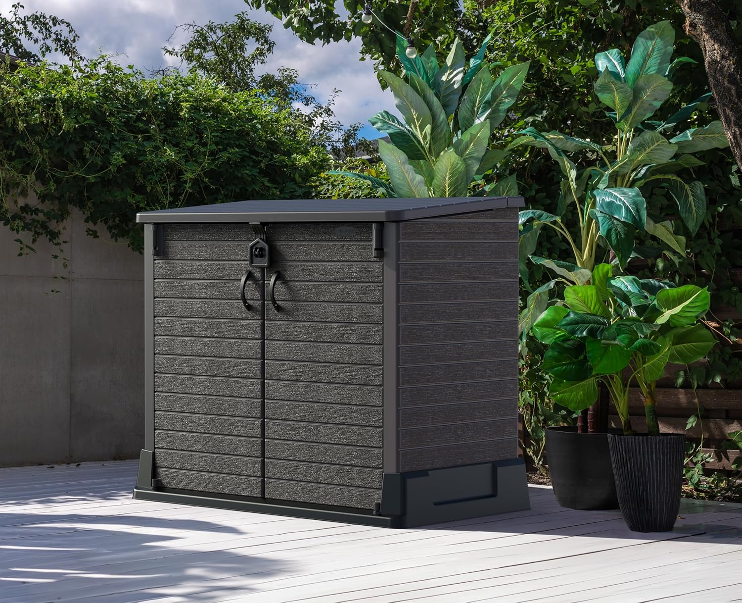 Duramax - Arcón Cubre Cubos Exterior - 850 L - Pvc - Color Marrón -  -_3