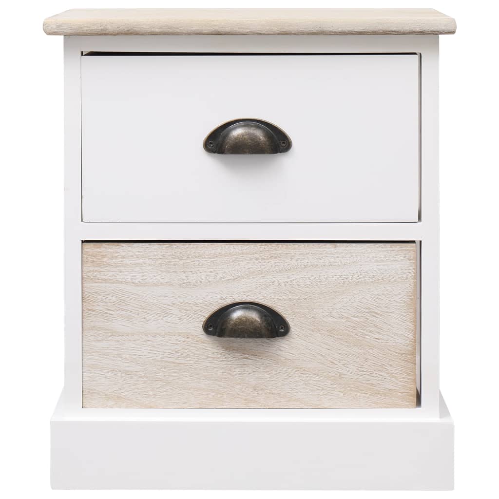 Mesitas Noche 2 Uds Madera Paulownia Blanco Natural 38x28x45cm_2