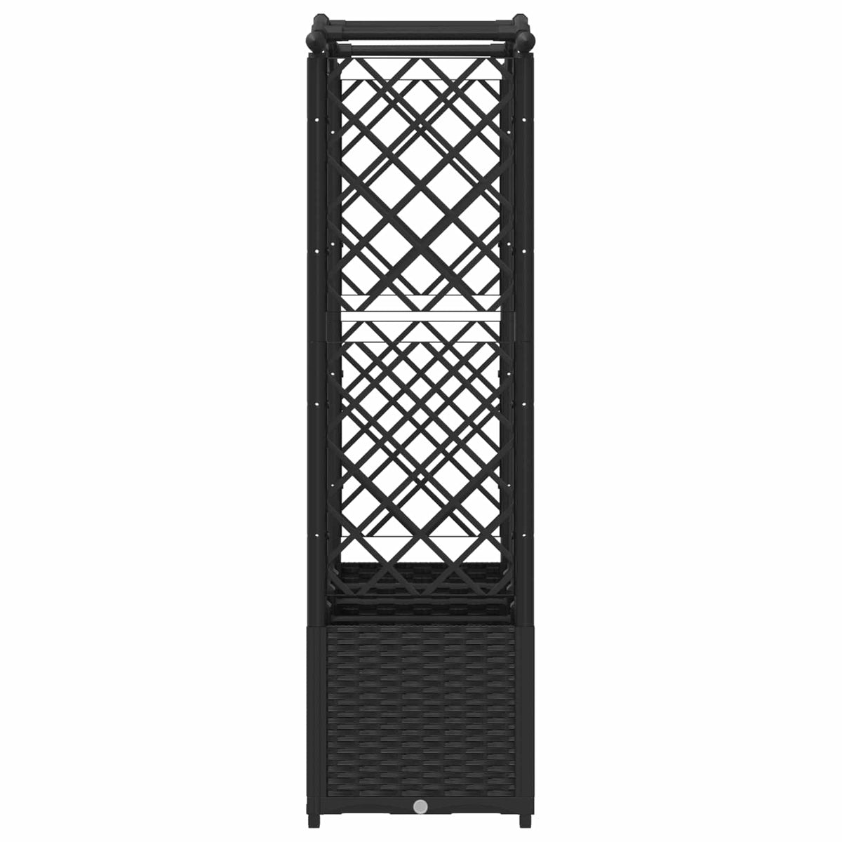 Cama Elevada Con Trellis Y Techo Negro 204 X 40 X 138 Cm Pp_4