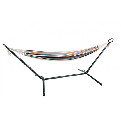 Hamaca De Tela De Polialgodón Multicolor Con Soporte De Acero Y Funda De Transporte - Muebles De Jardín -320x200cm_0