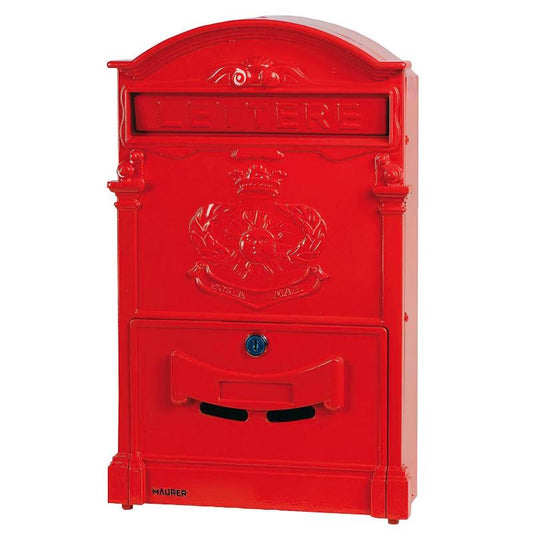 Buzón Maurer Jardín Aluminio Fundido Rojo 41 X 26 X 8 Cm._0