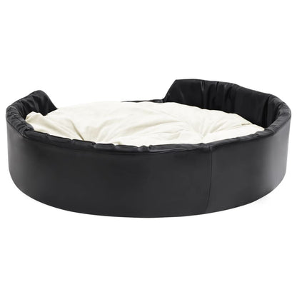 Vidaxl Cama De Perros Felpa Y Cuero Sintético Negro Beige 99x89x21 Cm_4