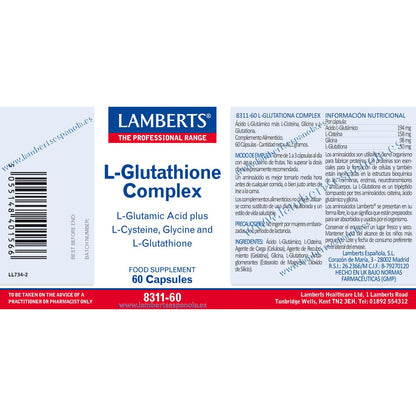 L-Glutationa Complex Lamberts, 60 capsules