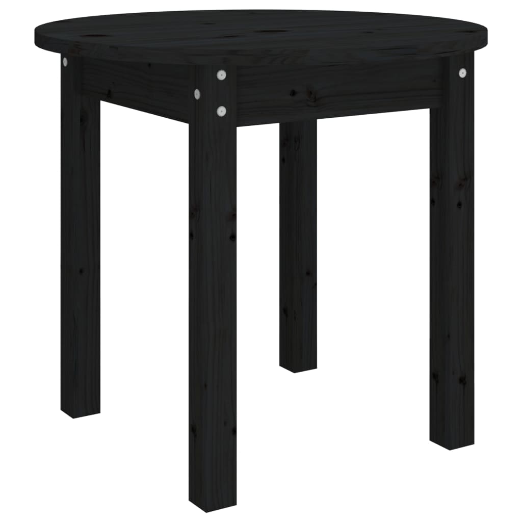 Mesa De Centro Madera Maciza De Pino Negro Ø 45x40 Cm_0