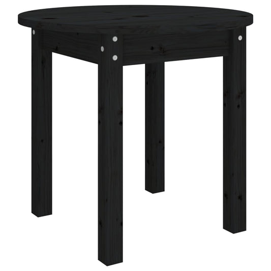 Mesa De Centro Madera Maciza De Pino Negro Ø 45x40 Cm_0