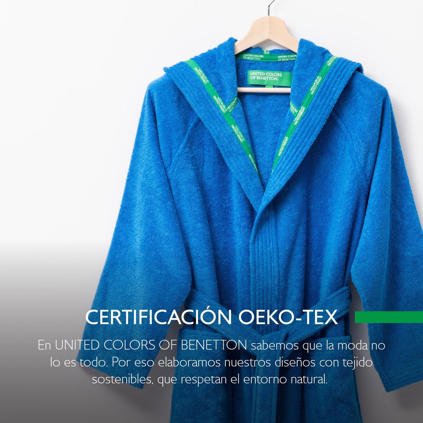 Albornoz Con Capucha M/l 360gsm 100% Algodón Azul Rainbow Be_4