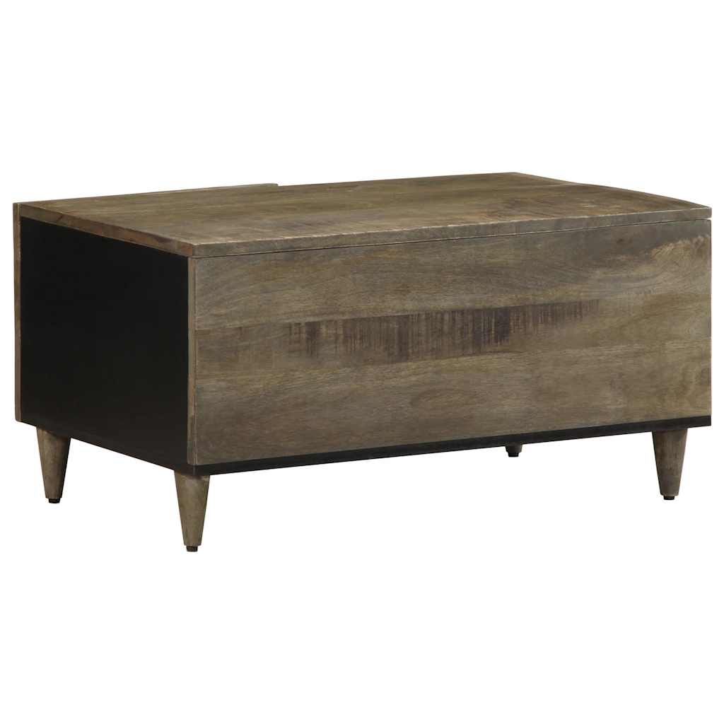 Mesa De Centro De Madera Maciza De Mango Gris Claro 80x50x40 Cm_3