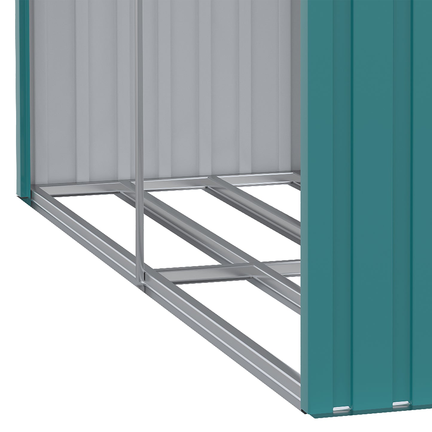 Outsunny Casetilla Para Leña De Acero Galvanizado Con Techo 240x86x160 Cm Verde_4